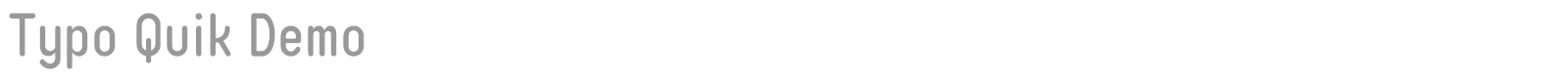 Typo Quik font preview